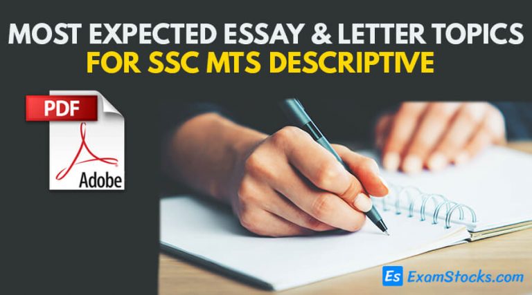 Most Expected Essay & Letter Writing Topics For SSC MTS Descriptive