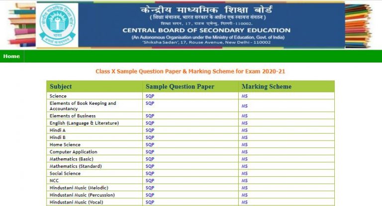CBSE Class 10 Sample Papers PDF 2021 For All Subjects