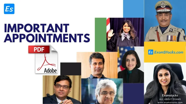 List Of Important Appointments PDF 2022