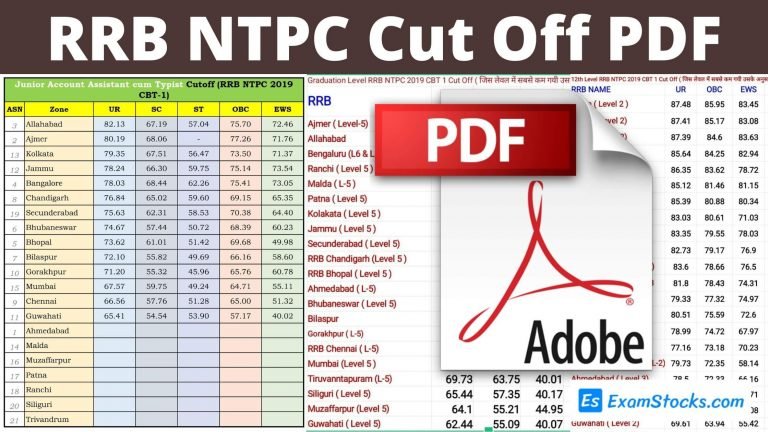 RRB NTPC Cut Off PDF 2022 Category & Post Wise Check Here