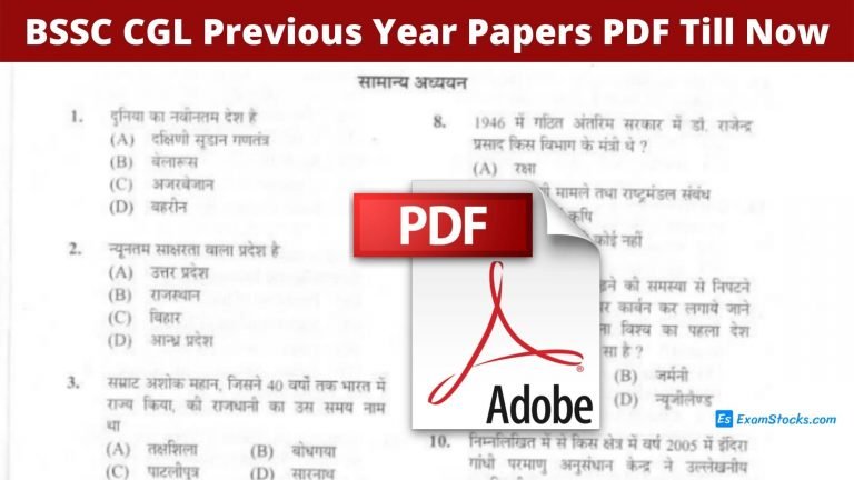 BSSC CGL Previous Year Question Paper PDF In Hindi & English Till Now