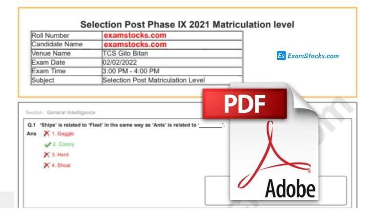 SSC Selection Post Phase 9 Question Paper PDF 2022 All Shifts Download