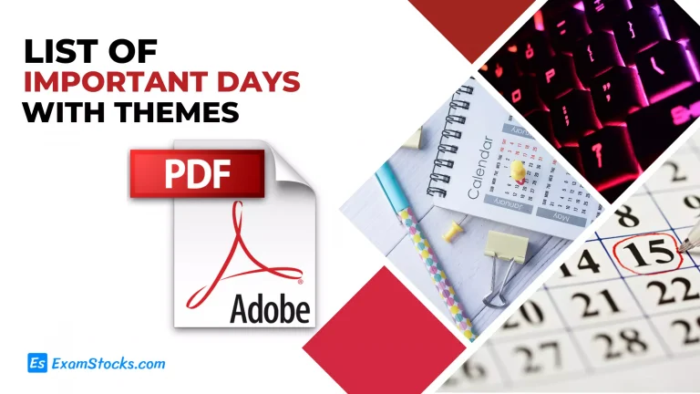 List Of Important Days With Themes PDF 2022 Download