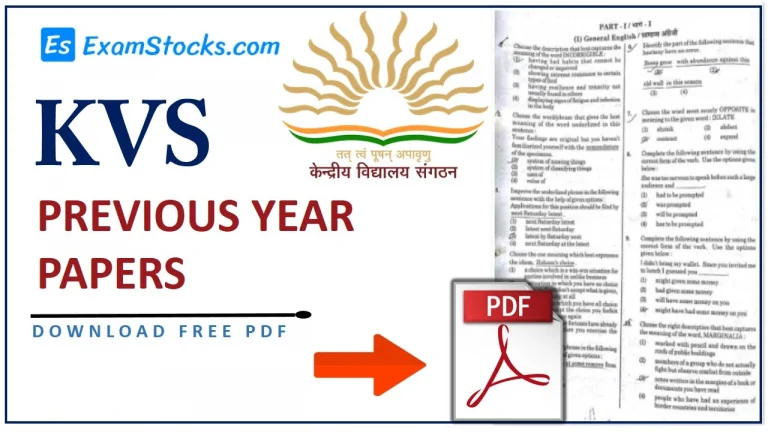 KVS Previous Question Paper PDF For Teaching & Non-Teaching Posts
