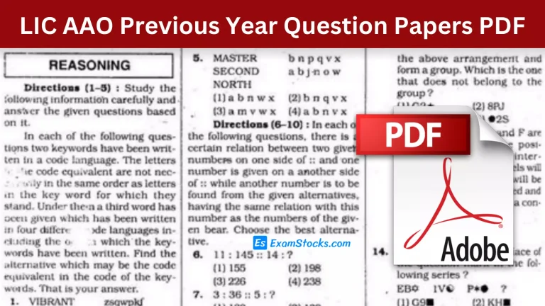 LIC AAO Previous Year Question Papers PDF Till Now