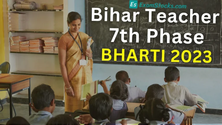 Bihar Teacher 7th Phase Recruitment 2023 Apply Online