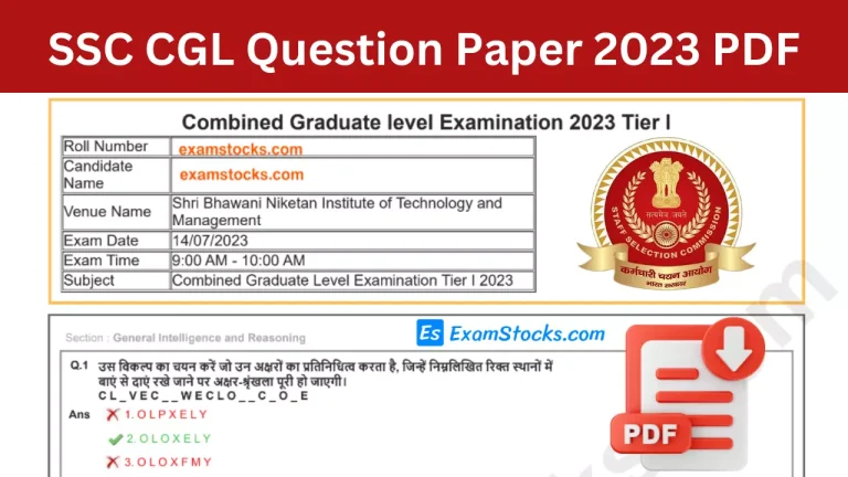 SSC CGL Question Paper 2023 PDF & Answer Key All Shifts