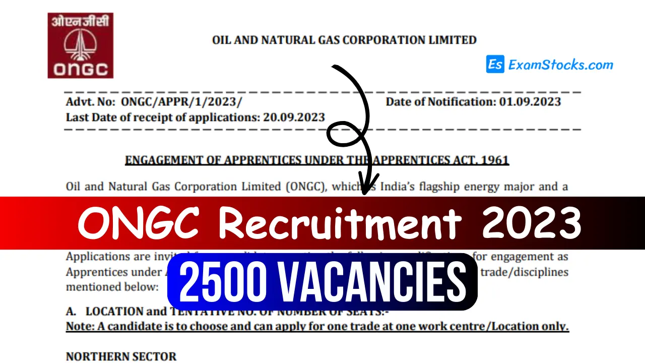 ONGC Apprentice Recruitment 2023 Apply Online