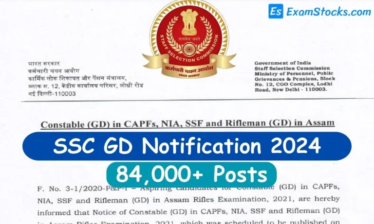 SSC GD Notification 2024 For 84,000+ Posts, eligibility, age limit, salary
