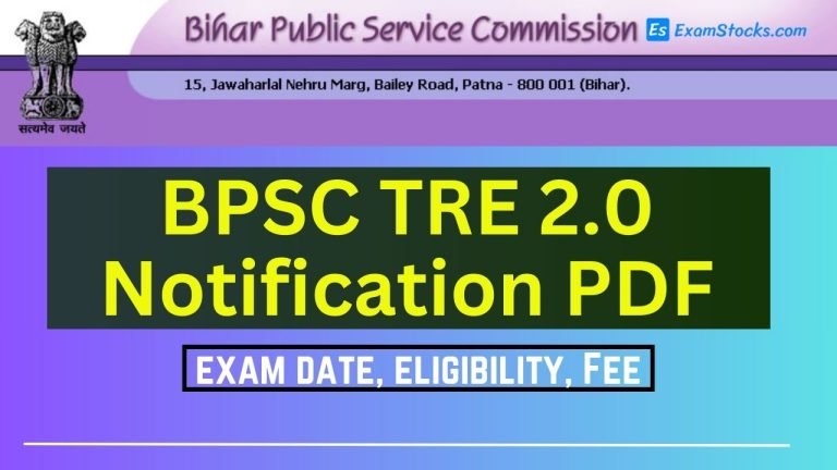 BPSC TRE 2 Notification PDF 2023, Apply Online, exam date and eligibility
