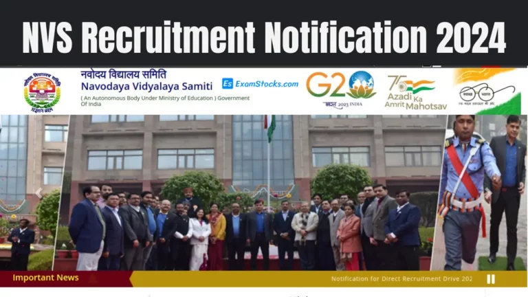 NVS Recruitment Notification 2024 Out For Non-Teaching Posts